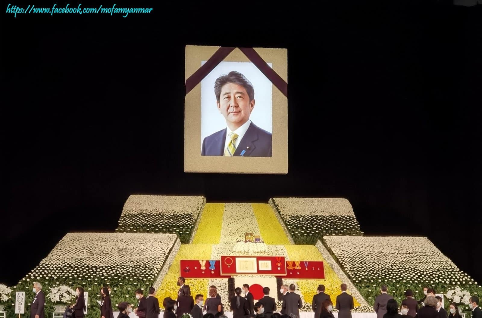 ဂျပန်နိုင်ငံ ဝန်ကြီးချုပ်ဟောင်း မစ္စတာရှင်ဇိုအာဘေး၏ နိုင်ငံတော်ဈာပနအခမ်းအနားသို့ ဂျပန်နိုင်ငံဆိုင်ရာ မြန်မာသံအမတ်ကြီး ပါဝင်တက်ရောက် (၂၇-၉-၂၀၂၂ ရက်)
