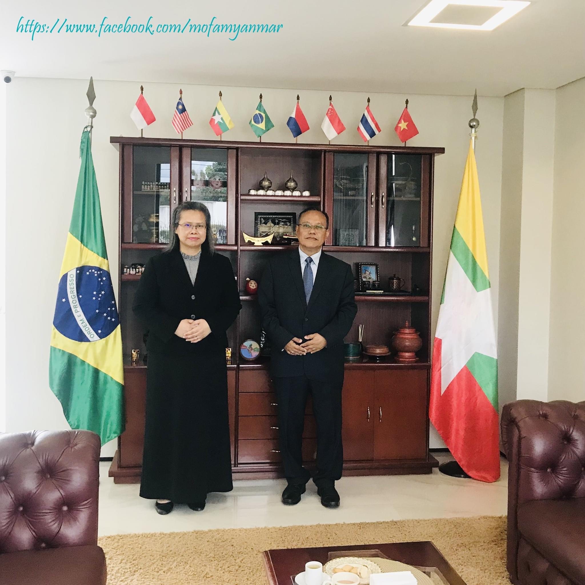ဘရာဇီးလ်နိုင်ငံဆိုင်ရာ မြန်မာသံအမတ်ကြီးမှ ဘရာဇီးလ်နိုင်ငံဆိုင်ရာ မလေးရှားသံအမတ်ကြီးအား လက်ခံတွေ့ဆုံ (၁၃-၃-၂၀၂၃ ရက်)