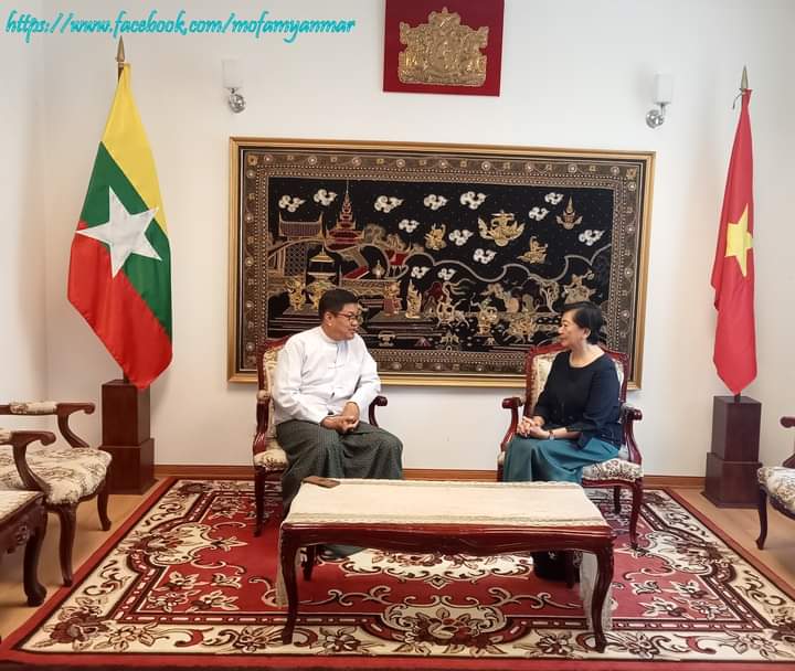 ဗီယက်နမ်နိုင်ငံဆိုင်ရာ မြန်မာသံအမတ်ကြီးမှ ကမ္ဘောဒီးယားသံအမတ်ကြီးအား လက်ခံတွေ့ဆုံ(၂၀၂၃ ခုနှစ်၊ မေလ ၁၁ ရက်)