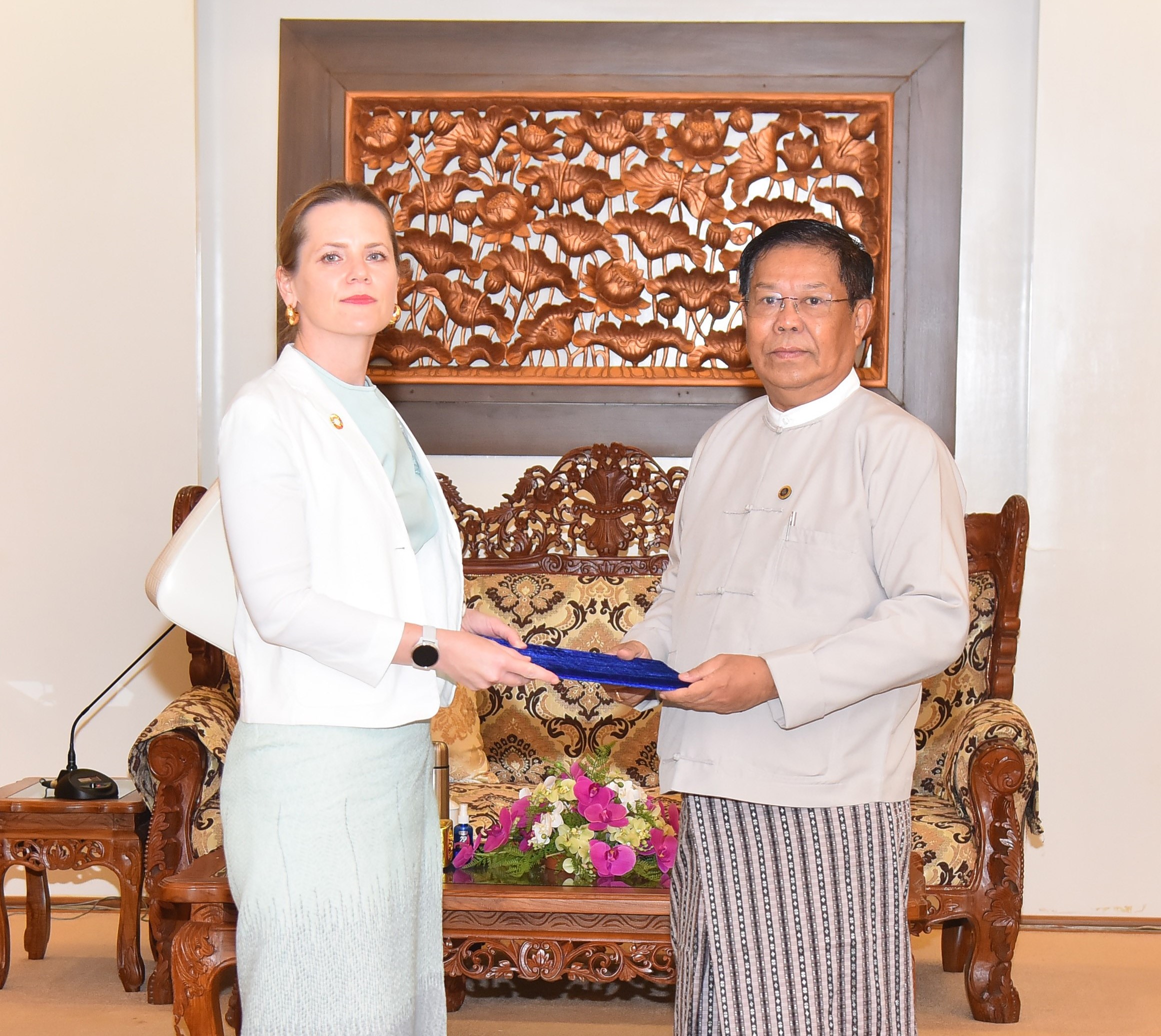 Sarah Netzer Country Director and Representative of UNOPS Myanmar presents her ...